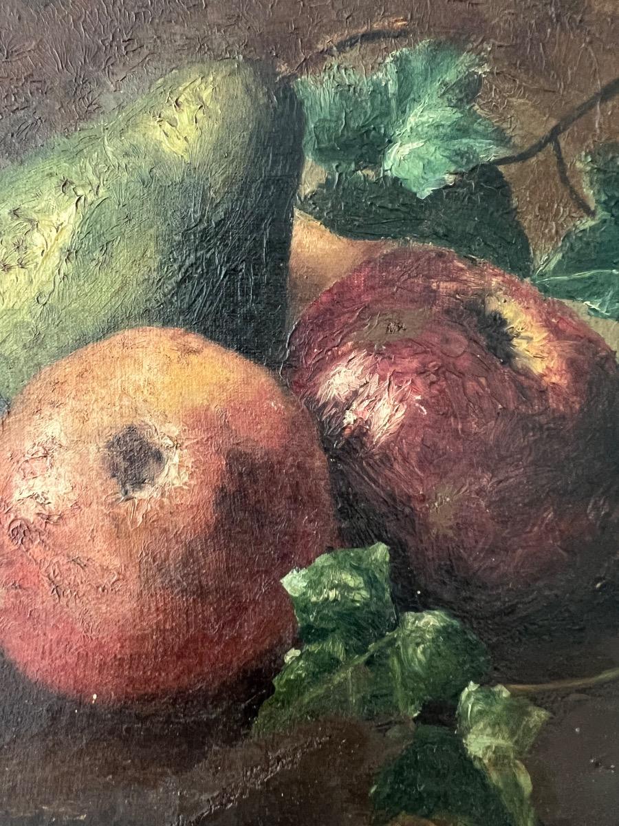 Nature morte huile sur toile XIXème