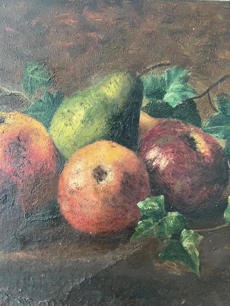 Nature morte huile sur toile XIXème