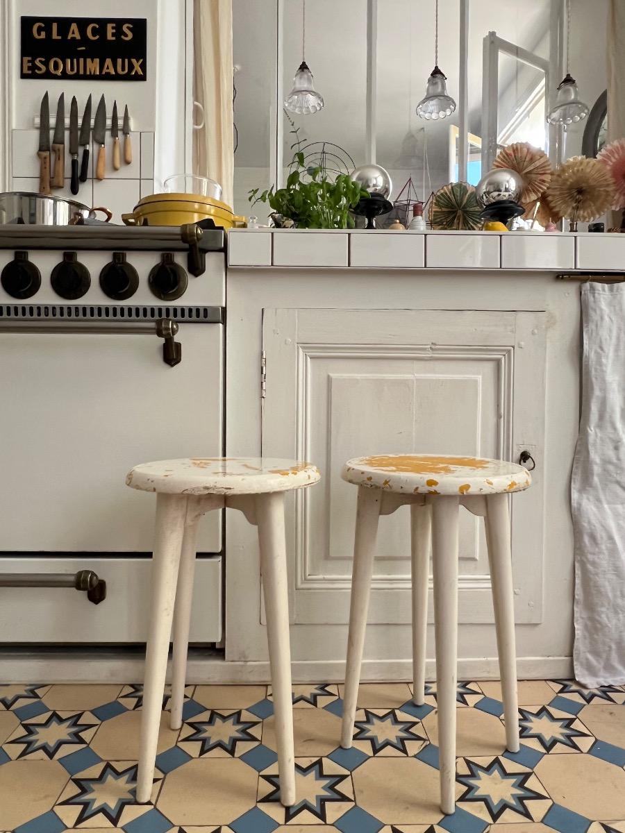 Suite de 4 tabourets 1950