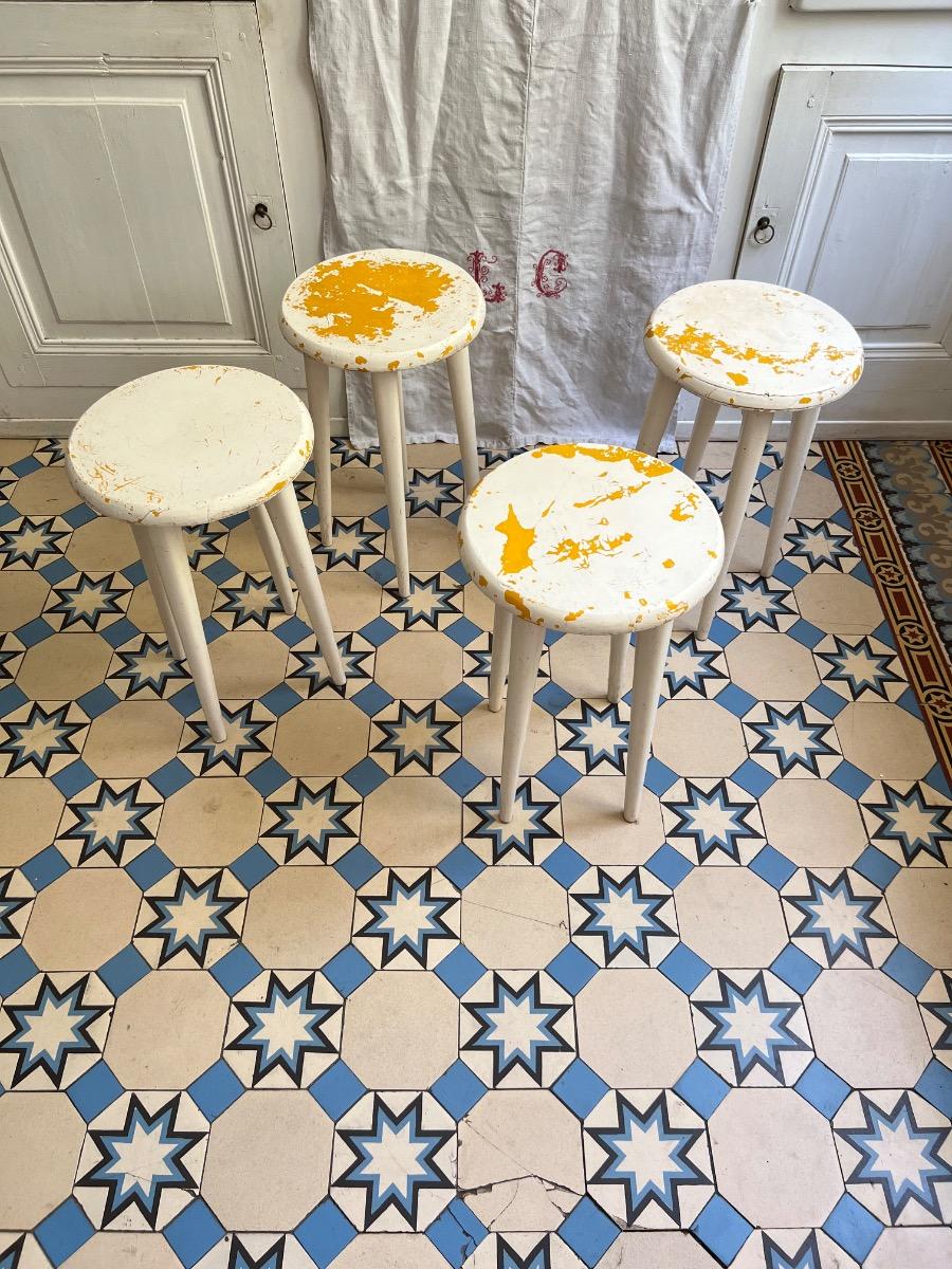 Suite de 4 tabourets 1950