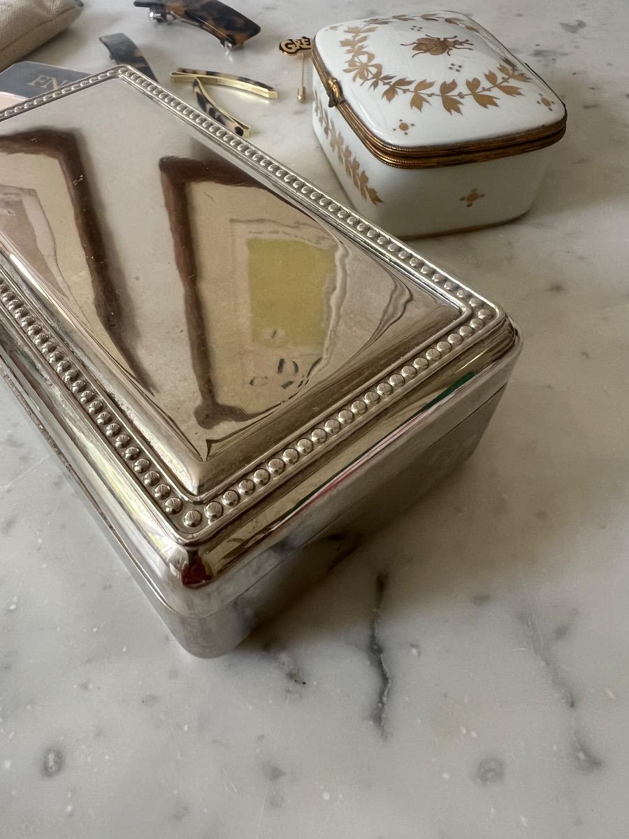 Coffret à bijoux métal argenté 1950