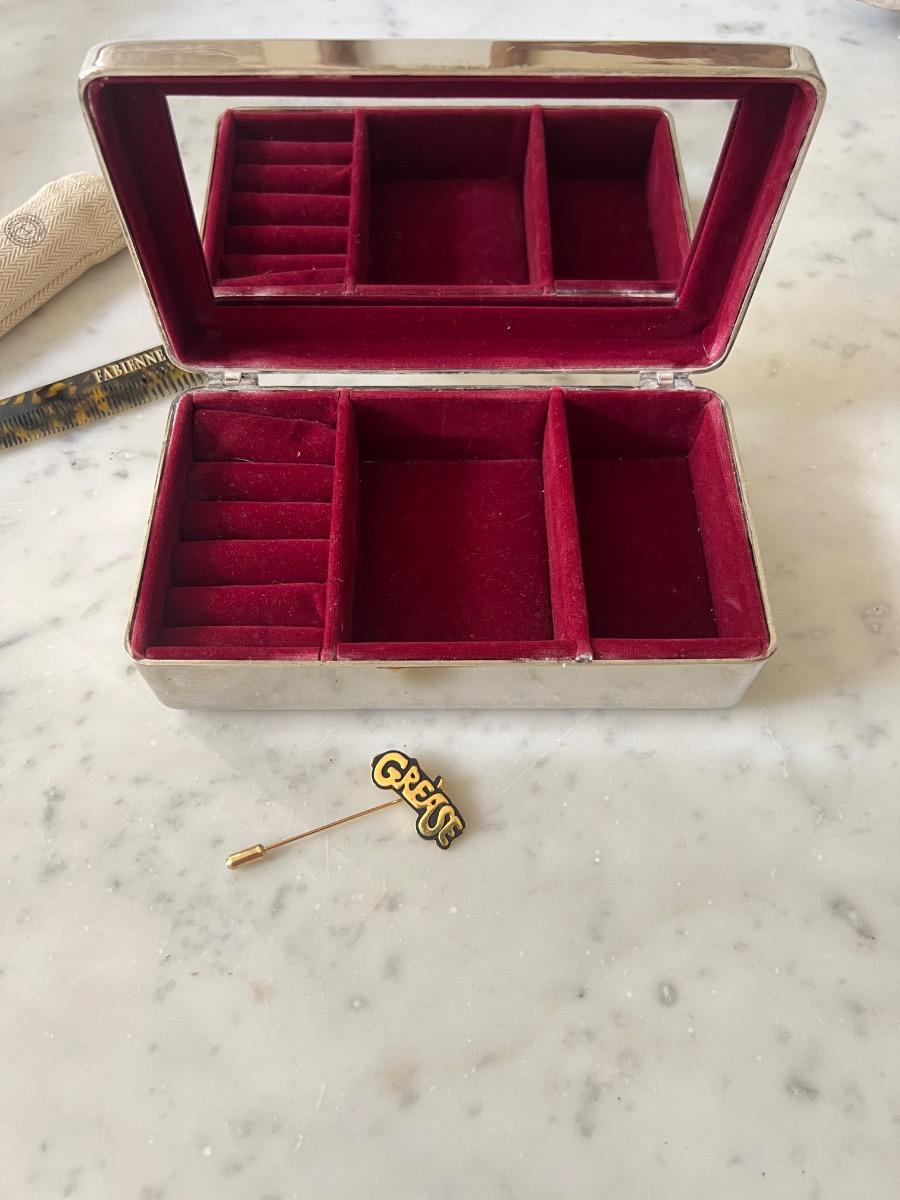 Coffret à bijoux métal argenté 1950