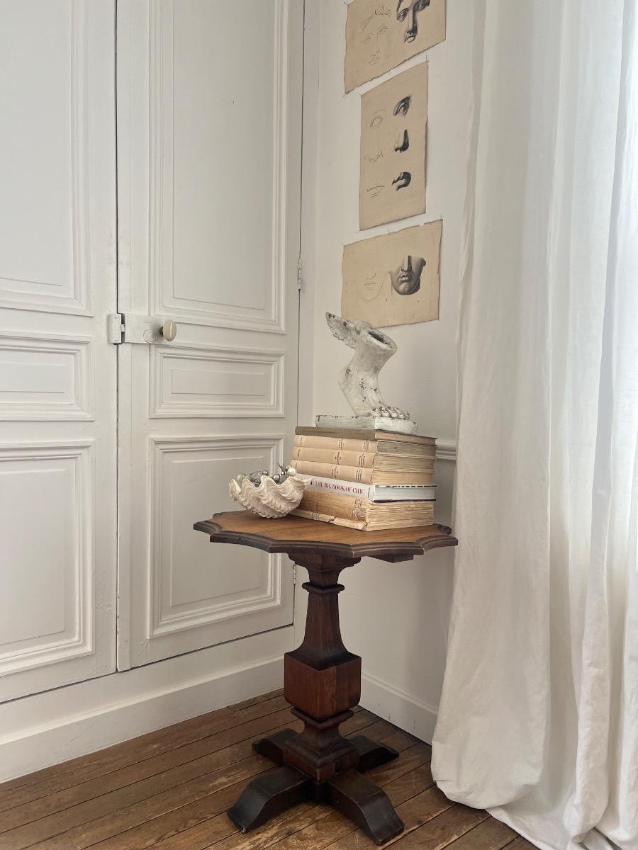 Guéridon / sellette chêne XIXème