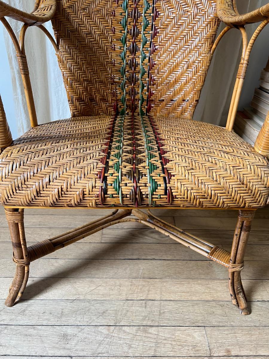Fauteuil rotin 1920