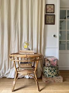 Table basse ronde rotin 1950